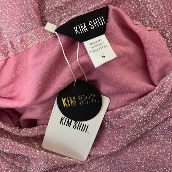 NEW NWT Kim Shui Glitter Tube Dress With Gloves In Pink - Picture 9 of 11